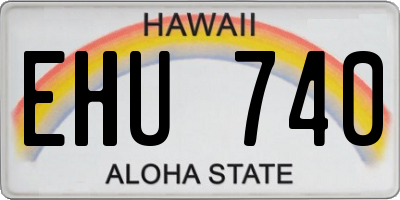 HI license plate EHU740