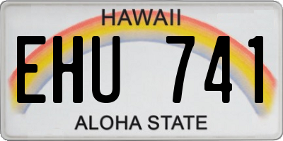 HI license plate EHU741