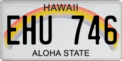 HI license plate EHU746