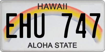 HI license plate EHU747