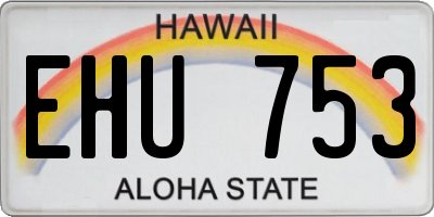 HI license plate EHU753