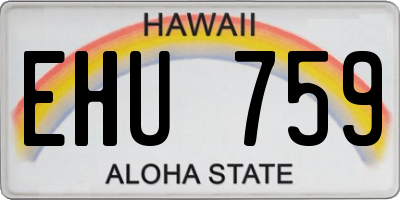HI license plate EHU759