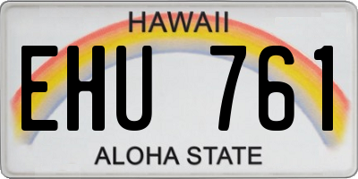 HI license plate EHU761