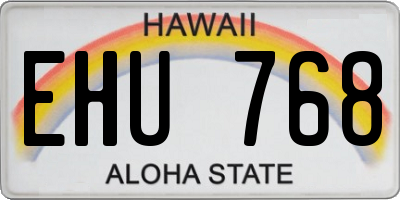 HI license plate EHU768
