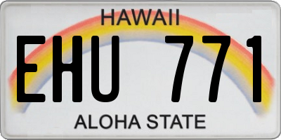 HI license plate EHU771