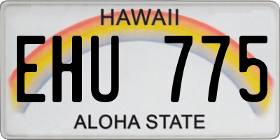 HI license plate EHU775
