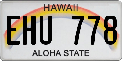 HI license plate EHU778