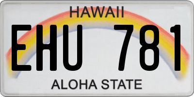 HI license plate EHU781