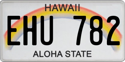 HI license plate EHU782