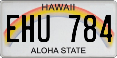 HI license plate EHU784