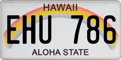 HI license plate EHU786