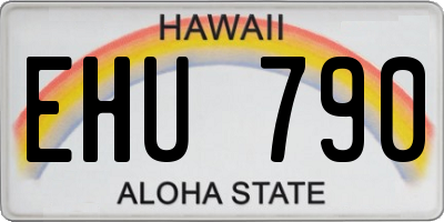 HI license plate EHU790