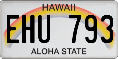 HI license plate EHU793