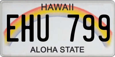 HI license plate EHU799