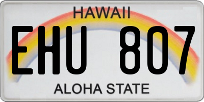 HI license plate EHU807