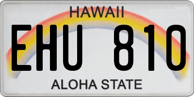 HI license plate EHU810