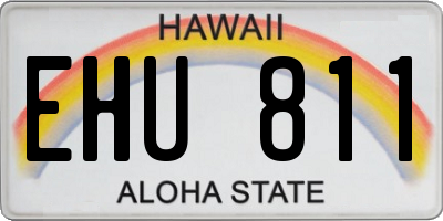 HI license plate EHU811