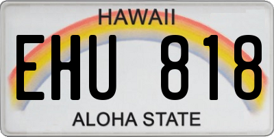 HI license plate EHU818