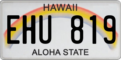 HI license plate EHU819