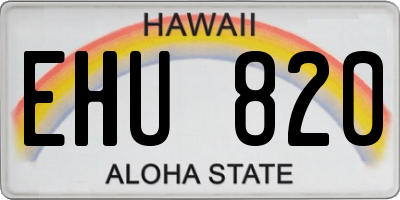 HI license plate EHU820