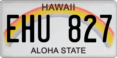 HI license plate EHU827