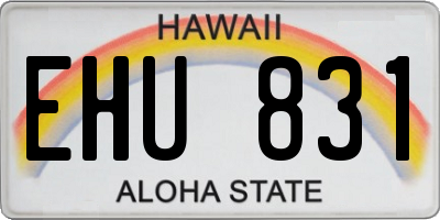 HI license plate EHU831