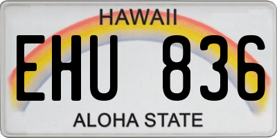 HI license plate EHU836