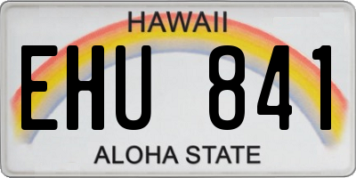HI license plate EHU841