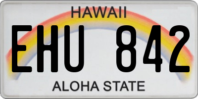 HI license plate EHU842