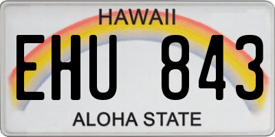 HI license plate EHU843