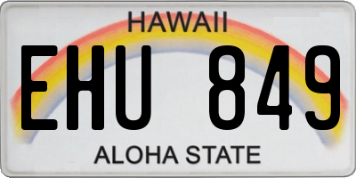 HI license plate EHU849