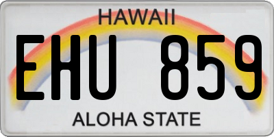 HI license plate EHU859