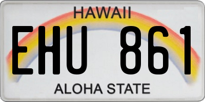HI license plate EHU861