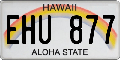 HI license plate EHU877