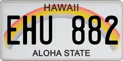 HI license plate EHU882