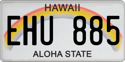 HI license plate EHU885