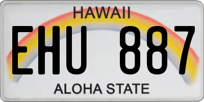 HI license plate EHU887