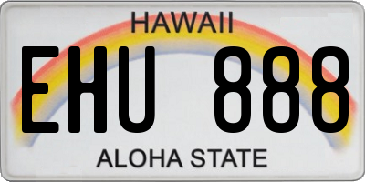 HI license plate EHU888