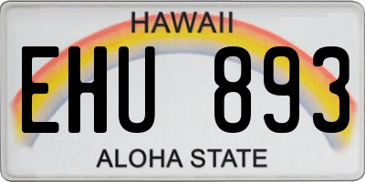 HI license plate EHU893