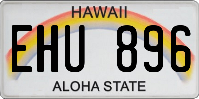 HI license plate EHU896