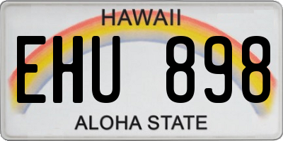 HI license plate EHU898
