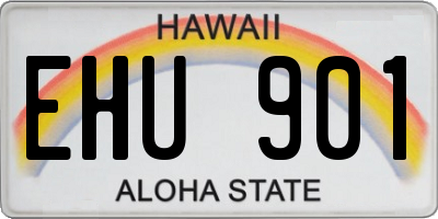 HI license plate EHU901