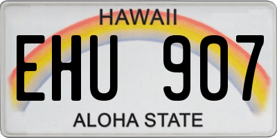 HI license plate EHU907