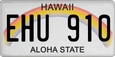 HI license plate EHU910