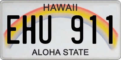 HI license plate EHU911