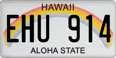 HI license plate EHU914