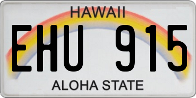 HI license plate EHU915