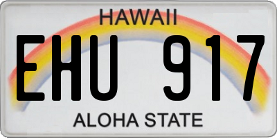 HI license plate EHU917
