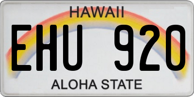 HI license plate EHU920