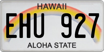 HI license plate EHU927